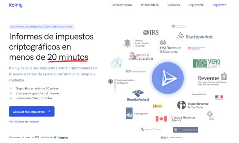 Koinly Informes de impuestos criptos