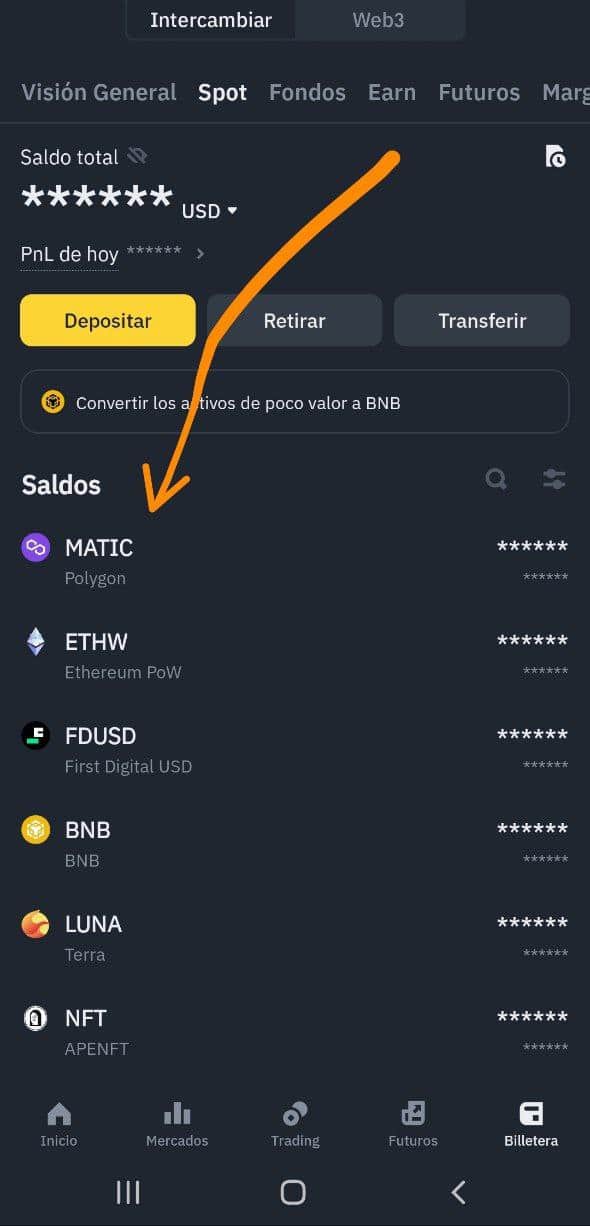 Cómo puedo saber cuál es mi wallet en la App de BINANCE