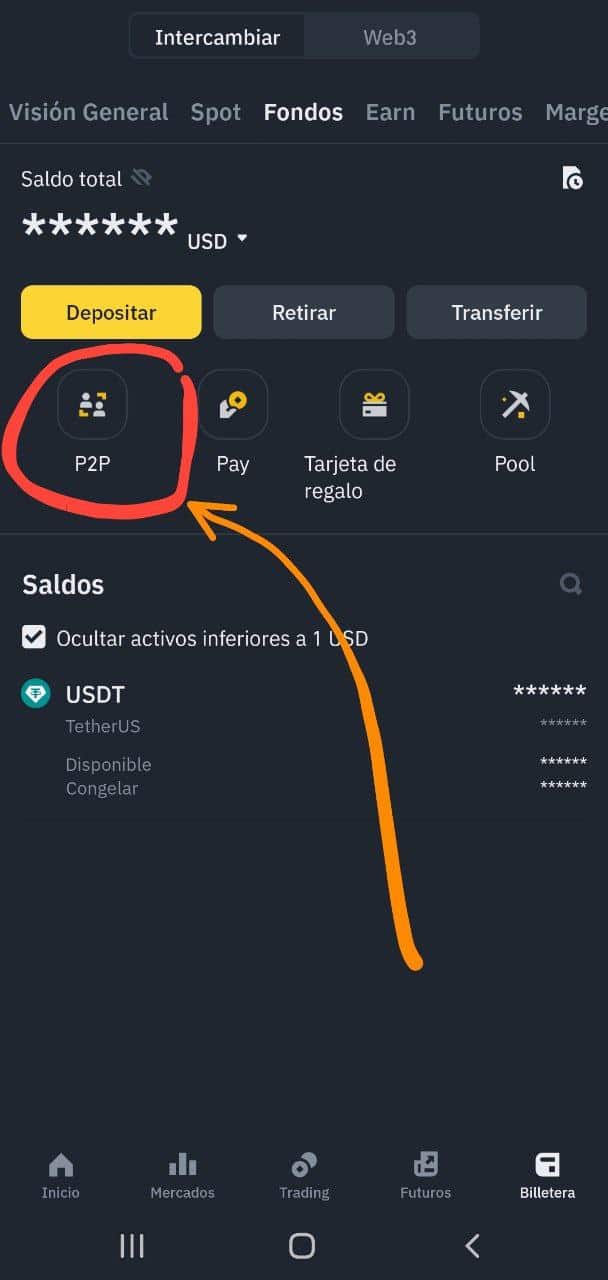 Cómo puedo encontrar la Billetera P2P dentro de Binance