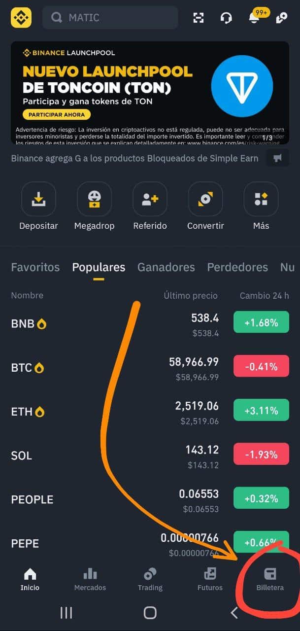 Cómo puedo enviar y recibir BNB en BINANCE