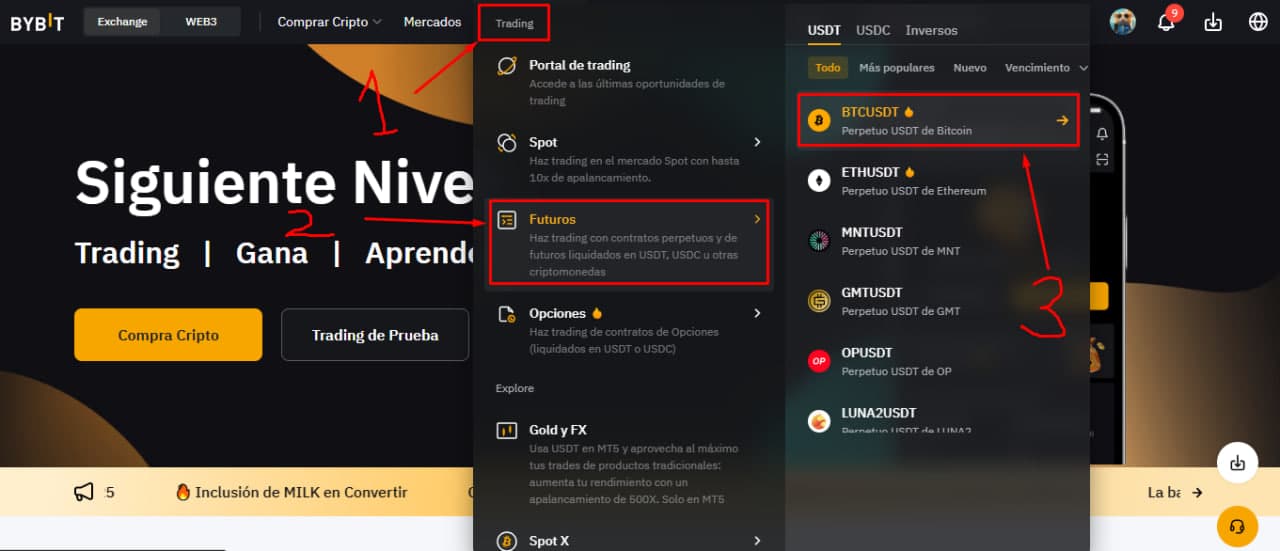 hacer trading en bybit