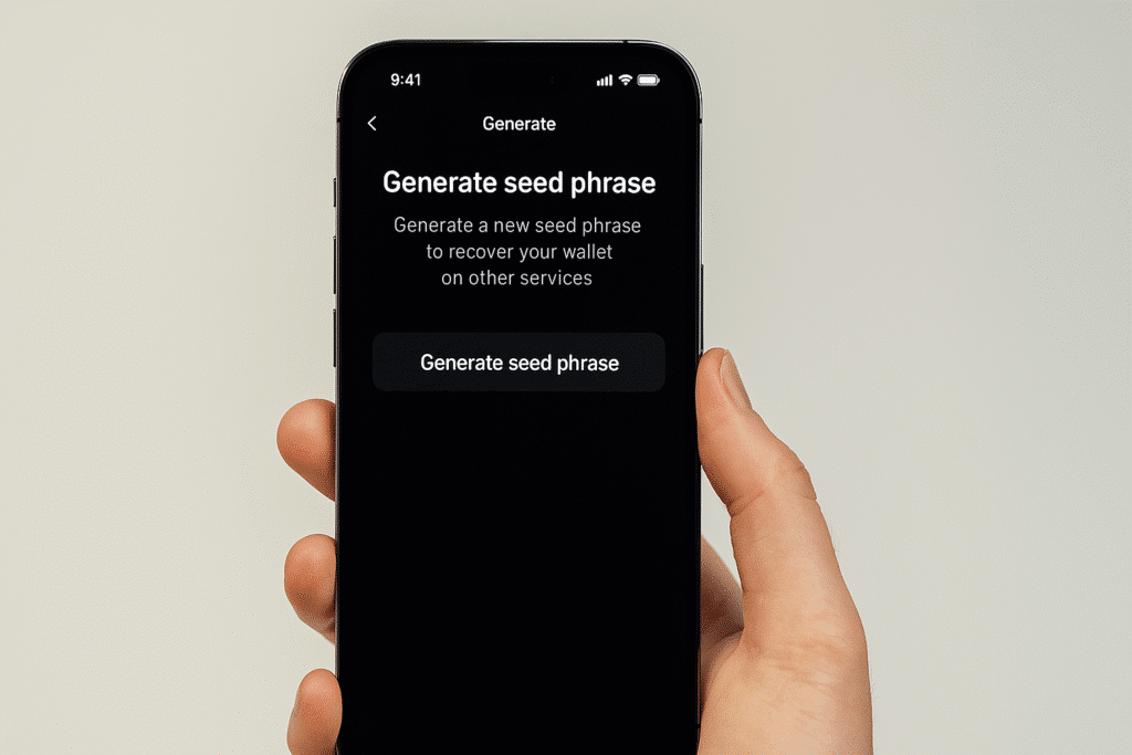 Cómo generar frase semilla en Tangem Wallet desde la app oficial