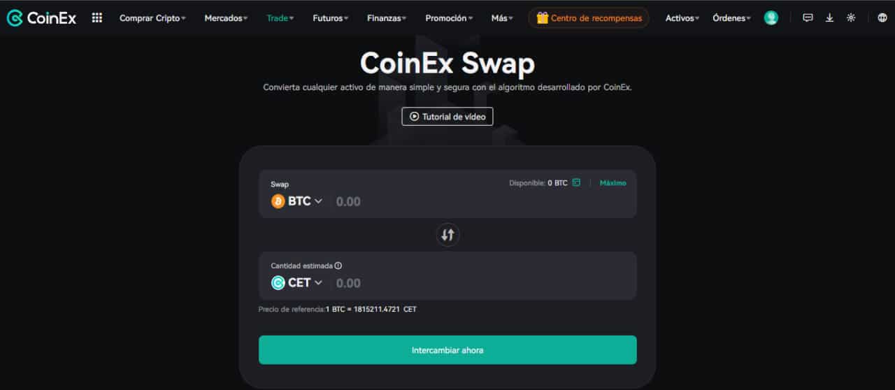 Cómo usar Coinex Swap02