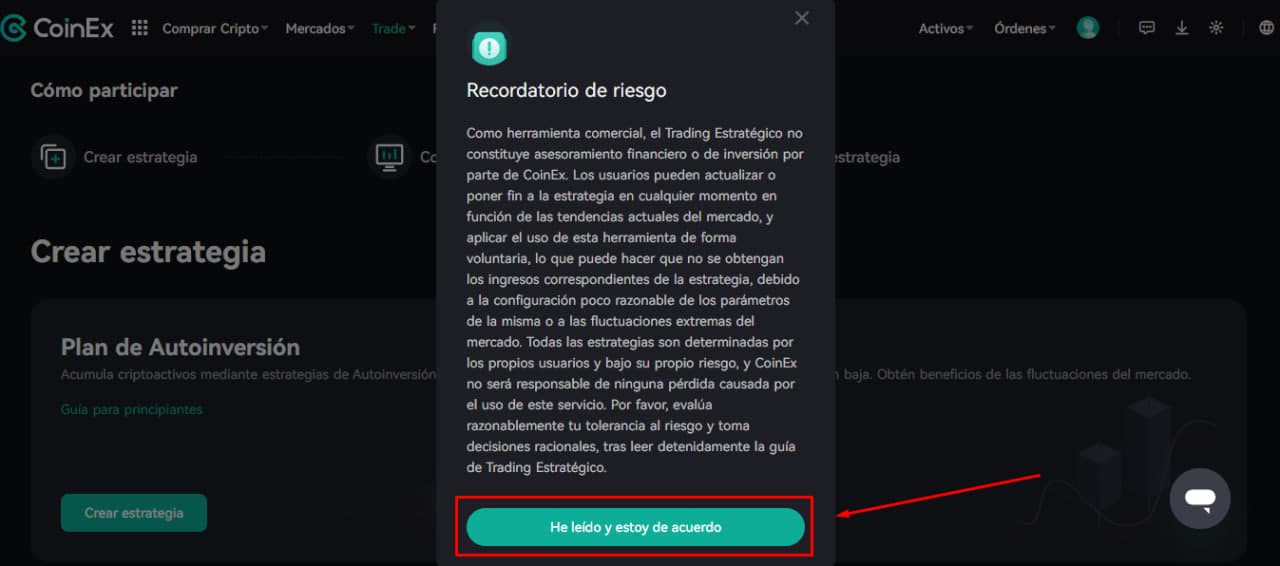 crear estrategia spot grid coinex 3